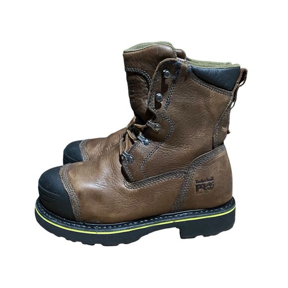 Timberland PRO Work Boots Mens 7 Brown Leather Bannack Alloy Toe EH Slip‎ Heat main image 9